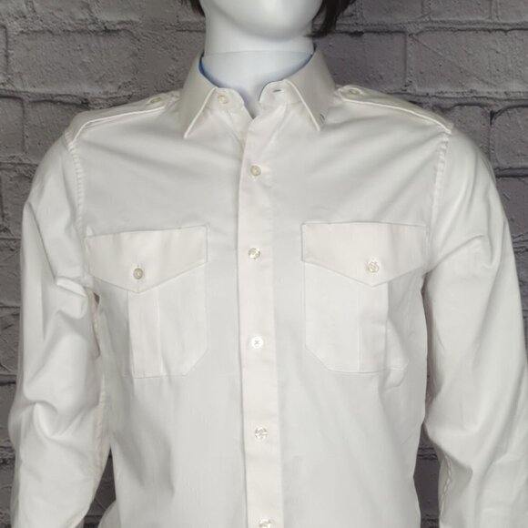 Alaska Airlines by Luly Yang White Long Sleeve Uniform Shirt, Mens Small - Picture 1 of 9